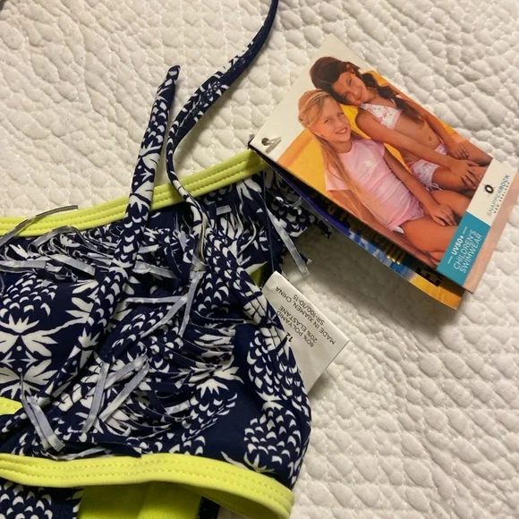 NWT SNAPPERROCK Black and Green GIRLS SZ 12 Bikini Set SUN BLOCK PROTECTION - Picture 3 of 8